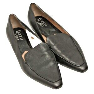 Franco Sarto Shoes Women’s SZ 7.5 Black Soft Leather Pointed Toe Loafers Flats